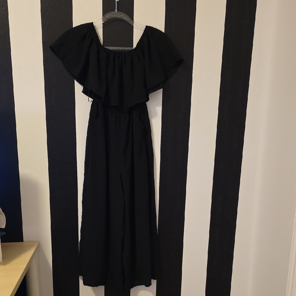 Miami Black Ruffled Jumpsuit